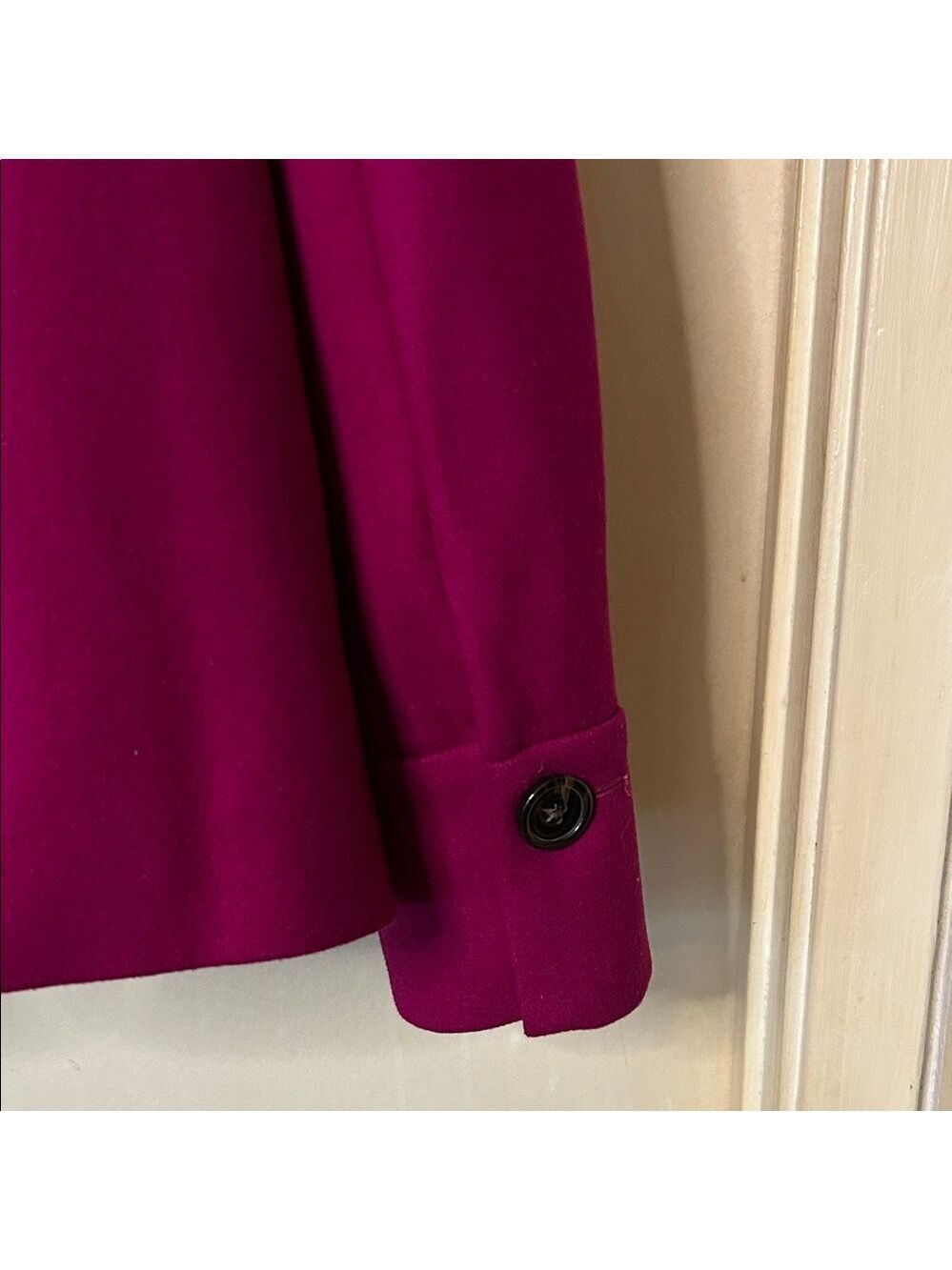 Banana Republic Women's Magenta Double-Breasted Pea Coat size S - Picture 12 of 16
